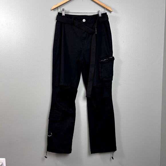 NWT Fashion Nova Operation Cargo Black Utility Jogger Pants Large New High Rise - Picture 2 of 6